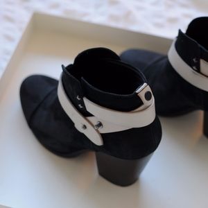 Rag & Bone Harrow Black Leather Ankle Booties